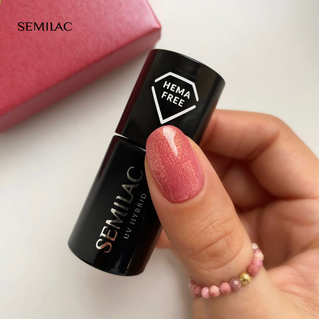 SEMILAC UV/LED Gél Lakk 7ml - 378 - HEMA FREE - Shimmer Stone Amber