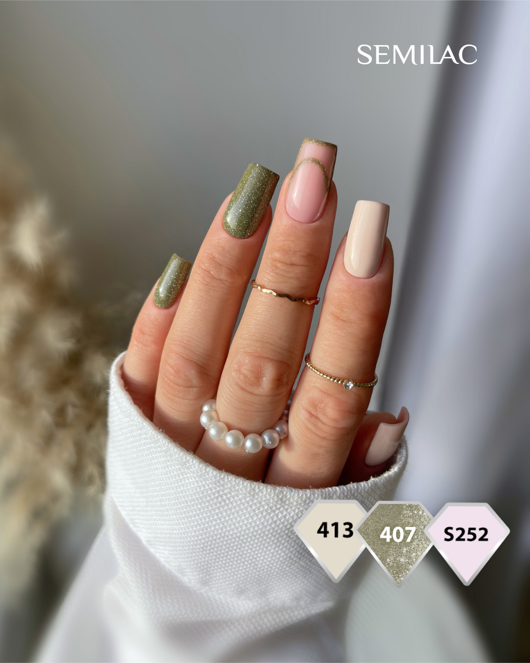 SEMILAC UV/LED Gél Lakk 7ml - 407 - HEMA FREE - Namaste All Year