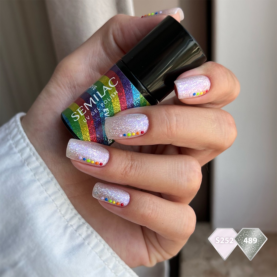 SEMILAC UV/LED Gél Lakk 7ml - 489 - Rainbow