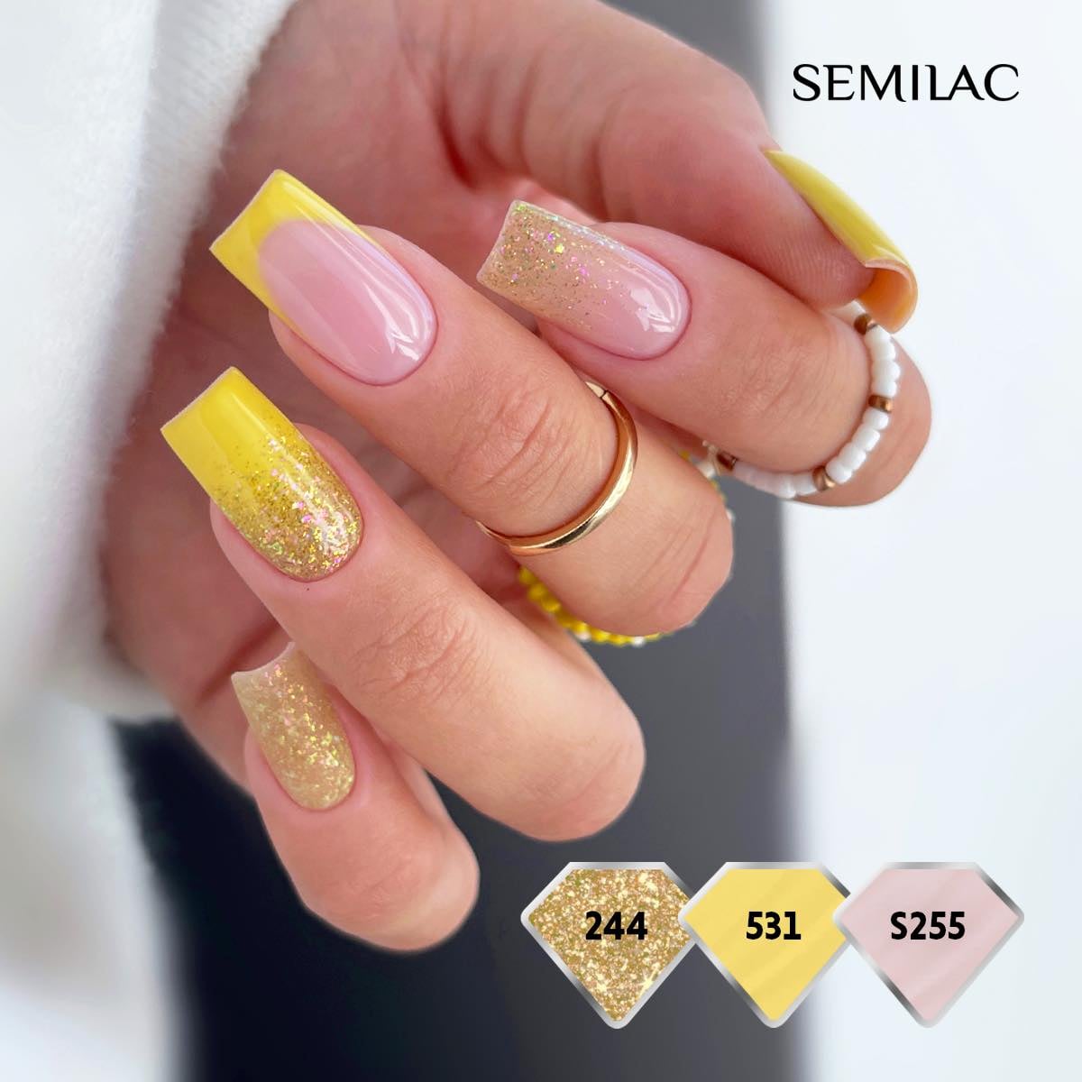 SEMILAC UV/LED Gél Lakk 7ml - 244 - Sunbaked Yellow