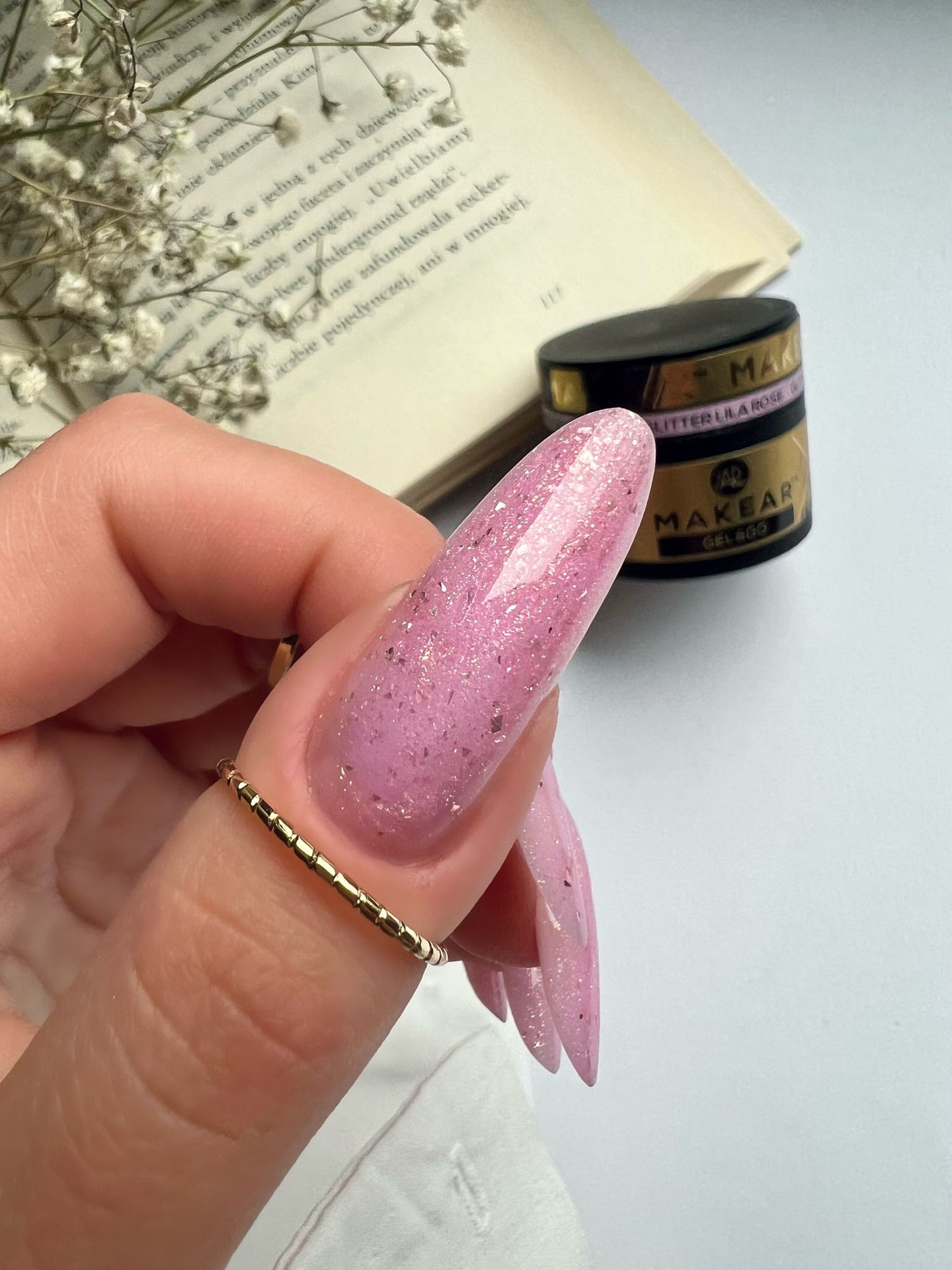 MAKEAR Gel&Go Builder Gél No.GG24 Glitter Lila Rose 15ml