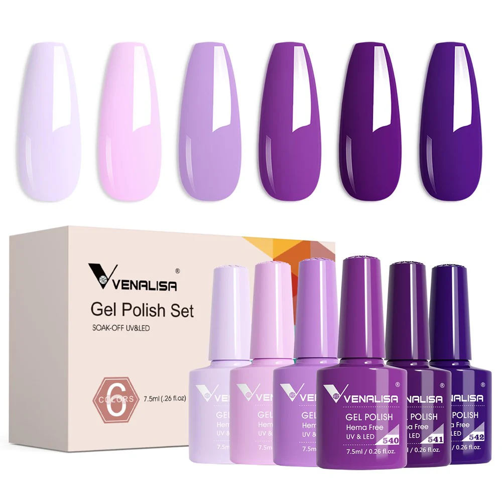 Venalisa 6 db-os UV/LED Gél lakk szett - 2225 - Amethyst Dream - Hema Free
