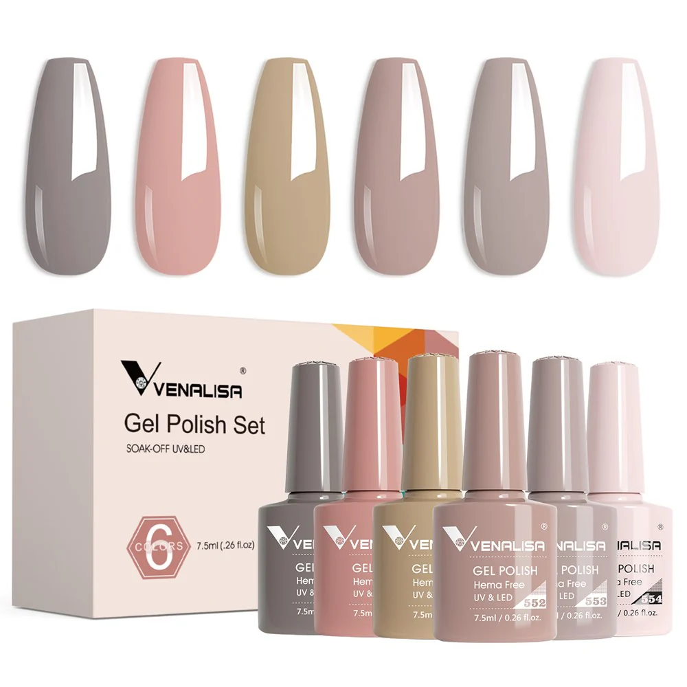 Venalisa 6 db-os UV/LED Gél lakk szett - 2227 - Chic Mist - Hema Free