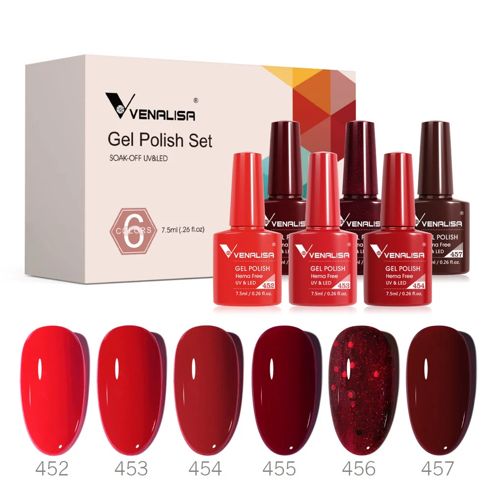 Venalisa 6 db-os UV/LED Gél lakk szett - 2205 - XMAS Red