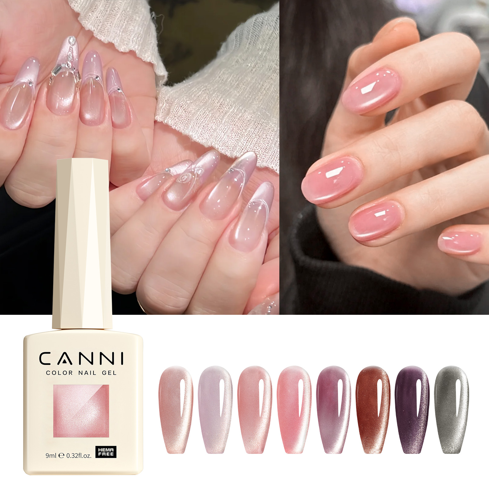 CANNI HEMA FREE  szett 8x9ml - No.01 - Shimmer Velvet Collection