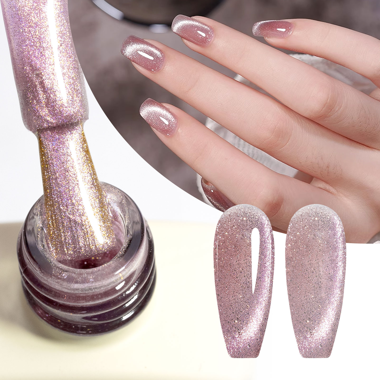 CANNI HEMA FREE  szett 8x9ml - No.02 - Pink Planet Cat Eye Collection