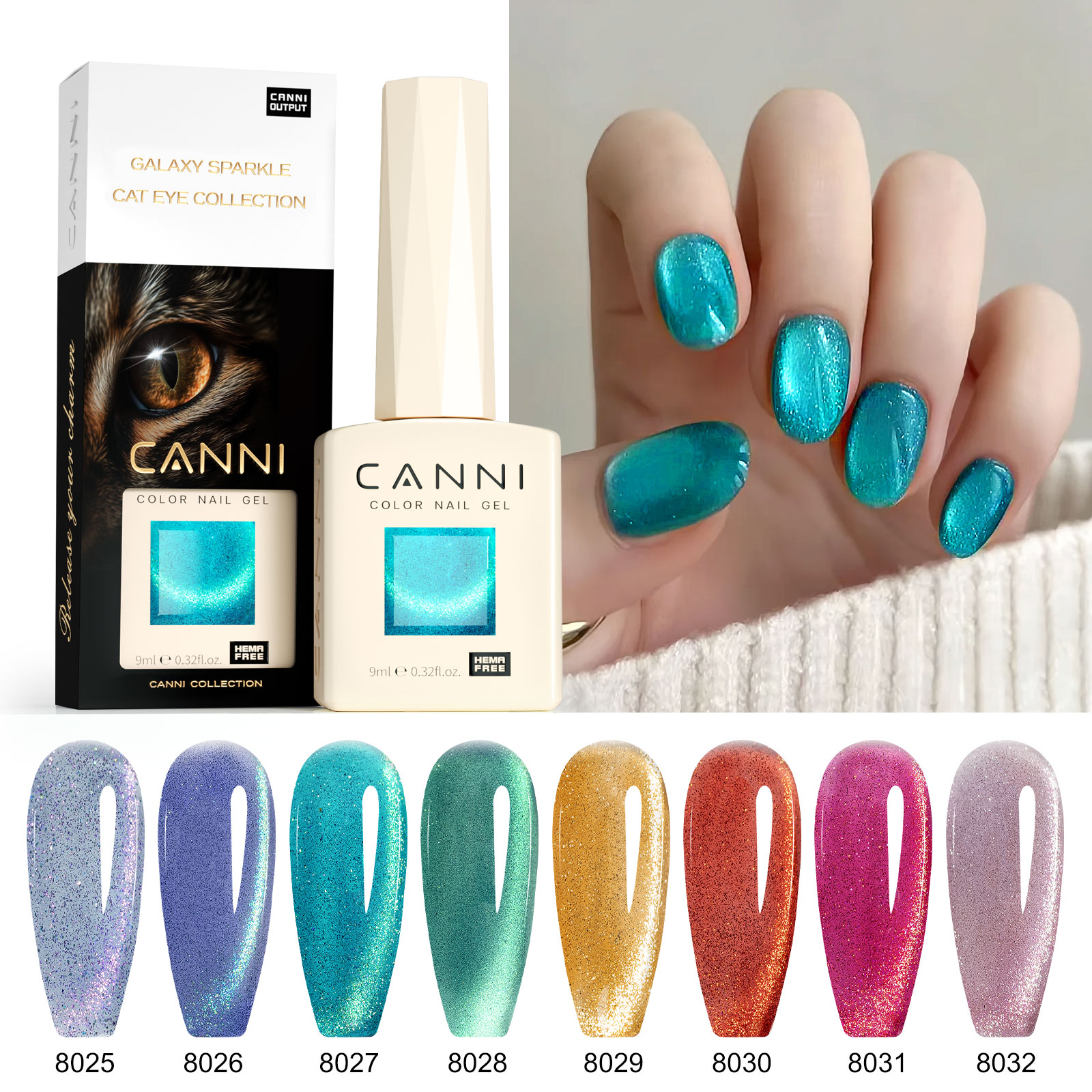 CANNI HEMA FREE  szett 8x9ml - No.04 - Galaxy Gaze Collection