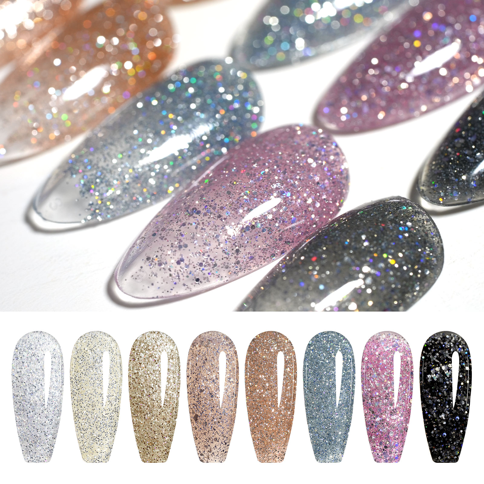 CANNI HEMA FREE  szett 8x9ml - No.08 - Diamond Glitter Collection