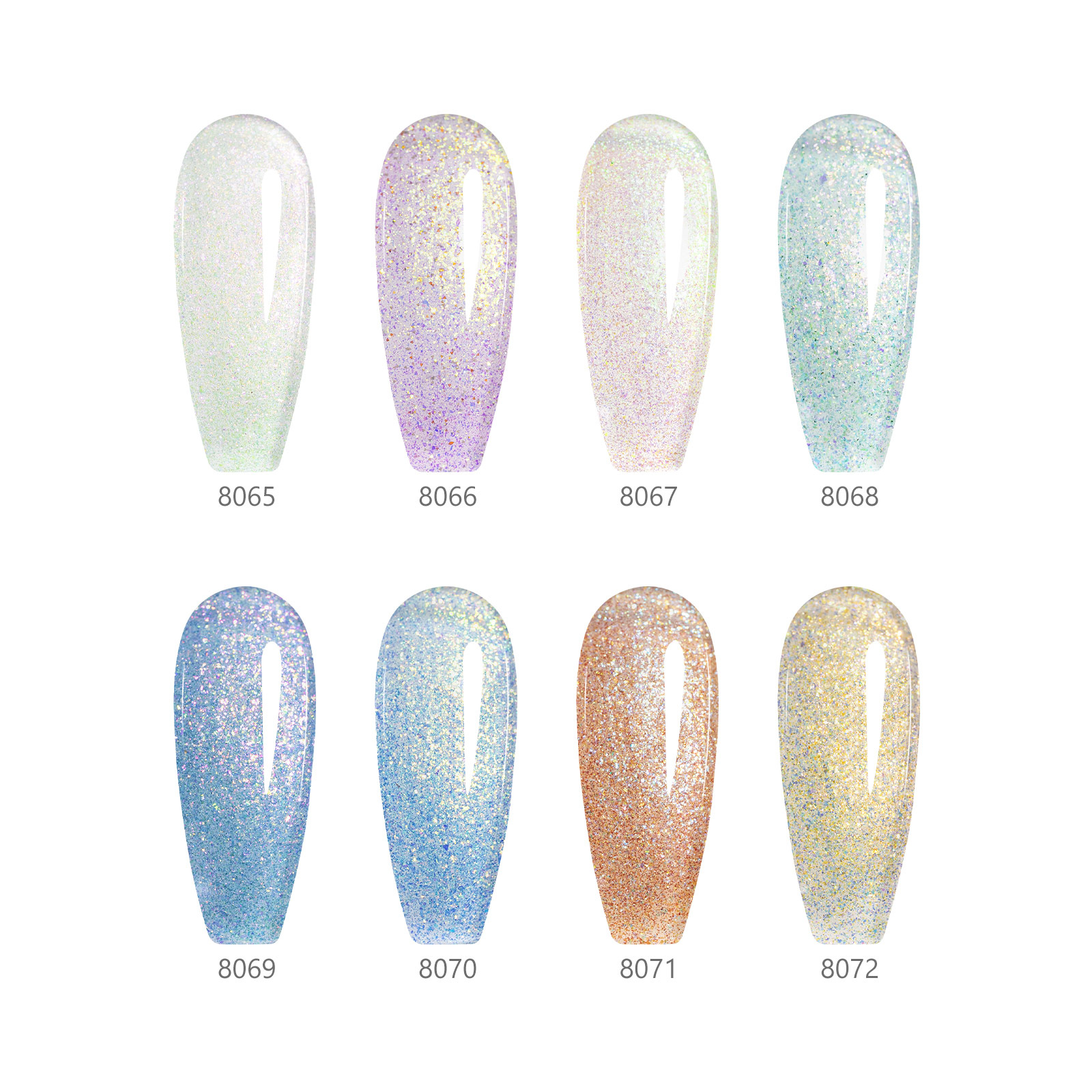 CANNI HEMA FREE  szett 8x9ml - No.09 - Aurora Glitter Collection