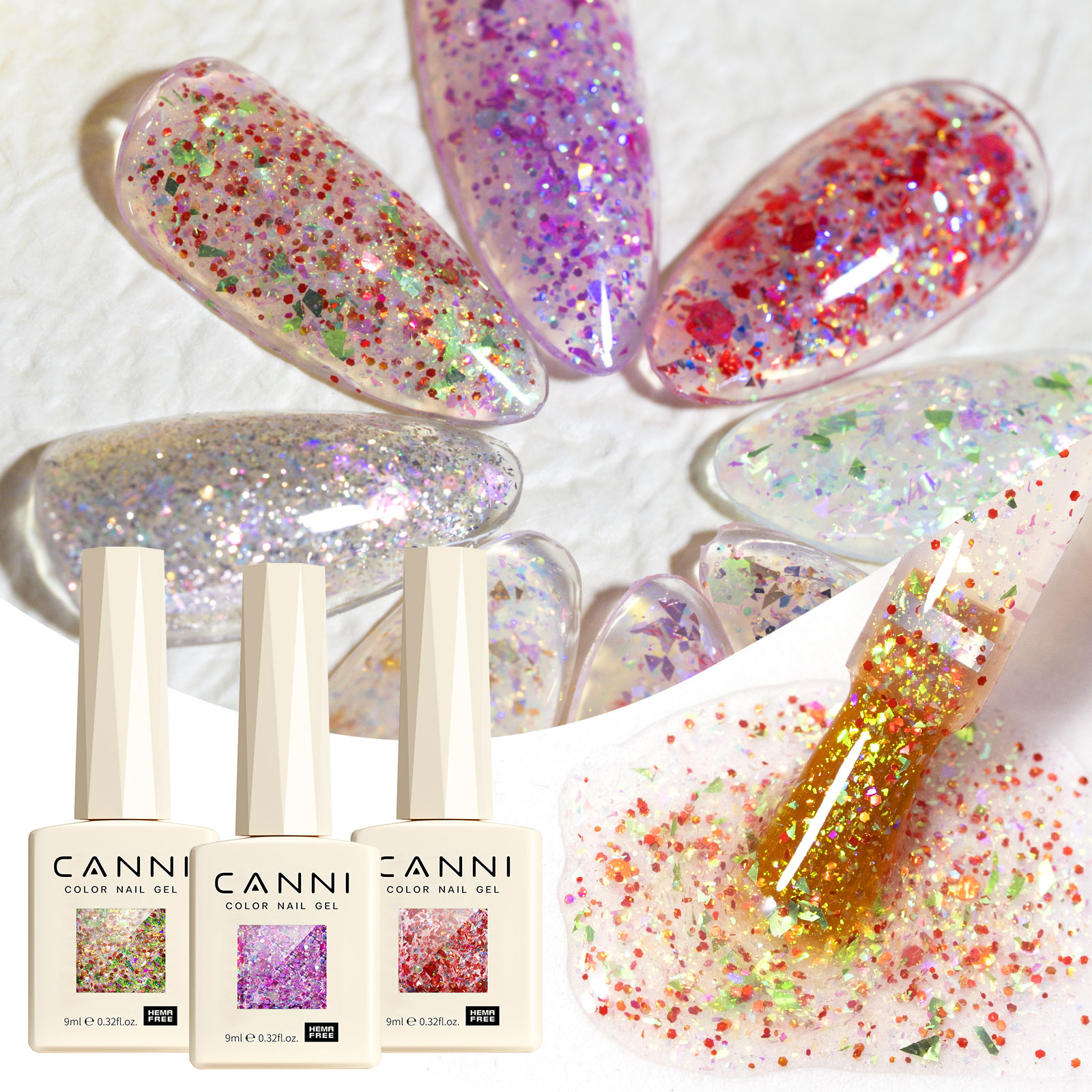 CANNI HEMA FREE  szett 8x9ml - No.10 - Prism Flash Collection