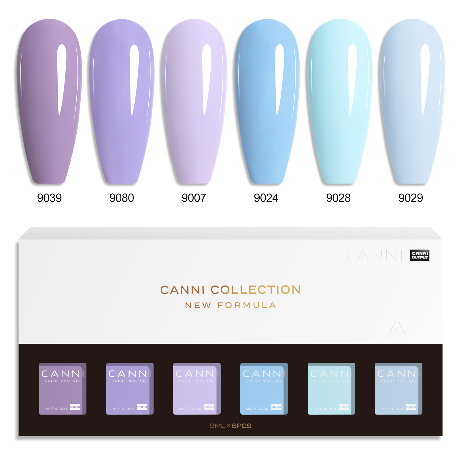 CANNI HEMA FREE UV/LED gél lakk szett 6x9ml - 2340