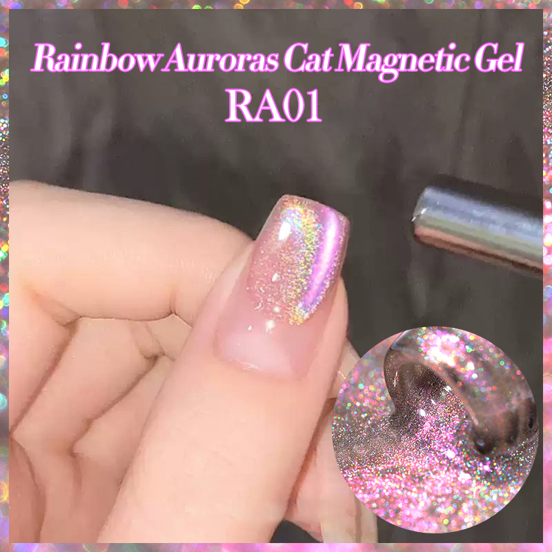 BORN PRETTY Rainbow Aurora Cat Magnetic UV/LED gél lakk 10 ml - RA01