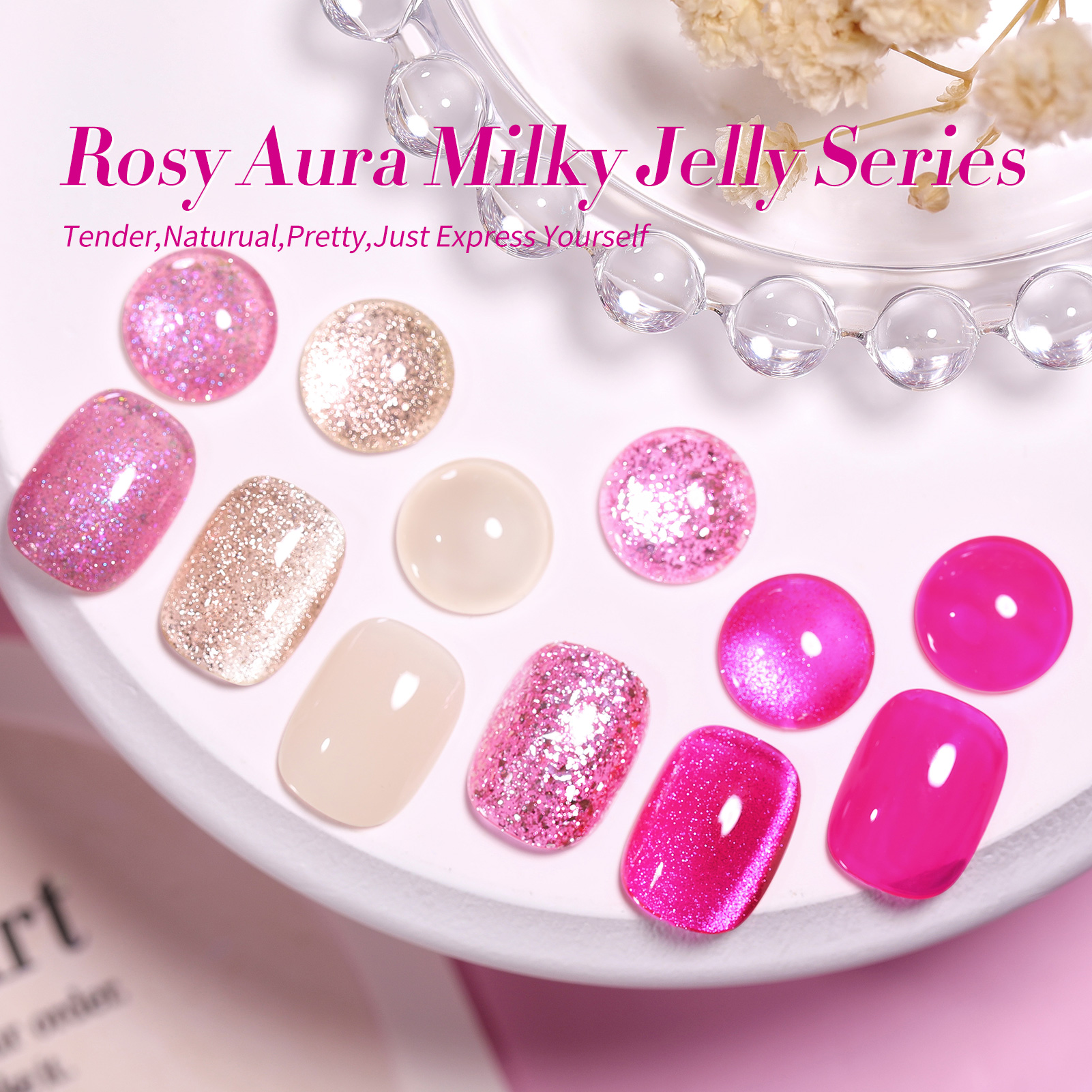 BORN PRETTY UV/LED gél lakk szett - Peach Bloom Mixed Set - 6x7 ml
