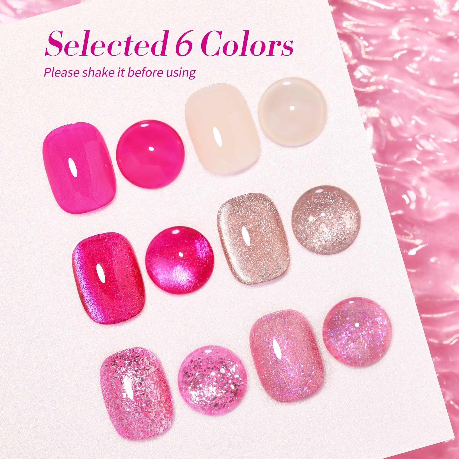 BORN PRETTY UV/LED gél lakk szett - Peach Bloom Mixed Set - 6x7 ml