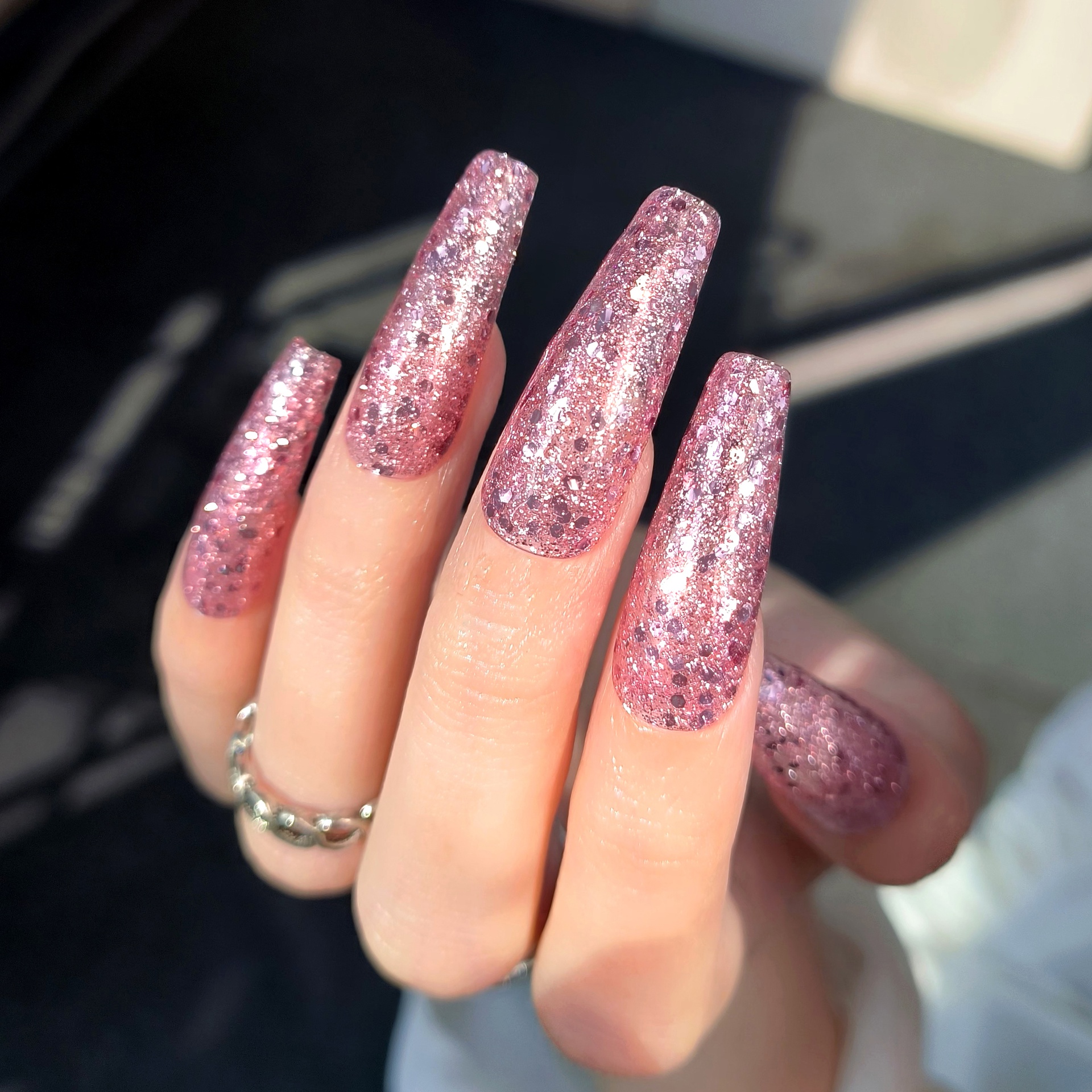 Born Pretty Pro UV/LED HEMA FREE gél lakk 15 ml - C058 - Rose Gold Sequins