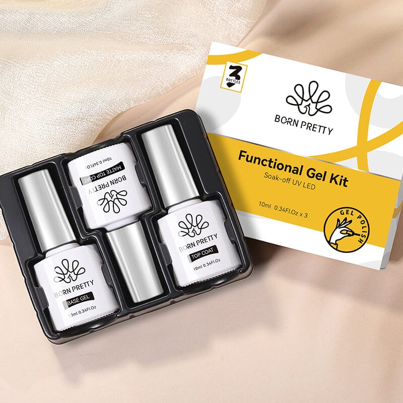 Born Pretty Base + Reinforcement Base + Super Top szett - 3x10 ml