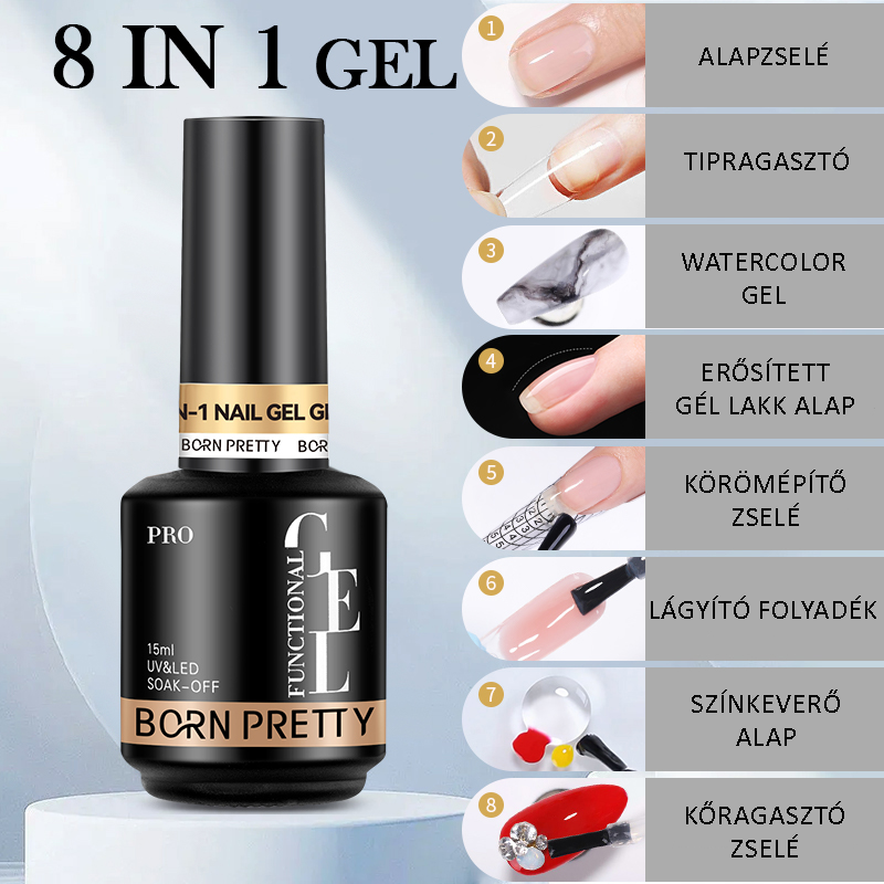 Born Pretty PRO - 8in1 Glue Gél - 15 ml