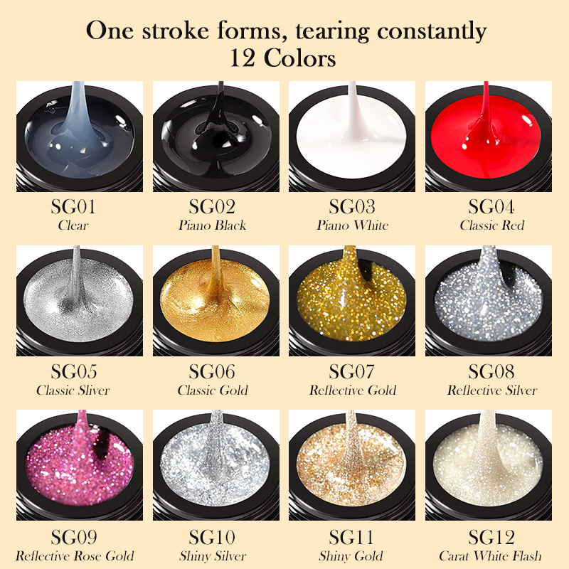 BORN PRETTY PRO Spider Gel 5 ml - SG07 - Reflective Gold
