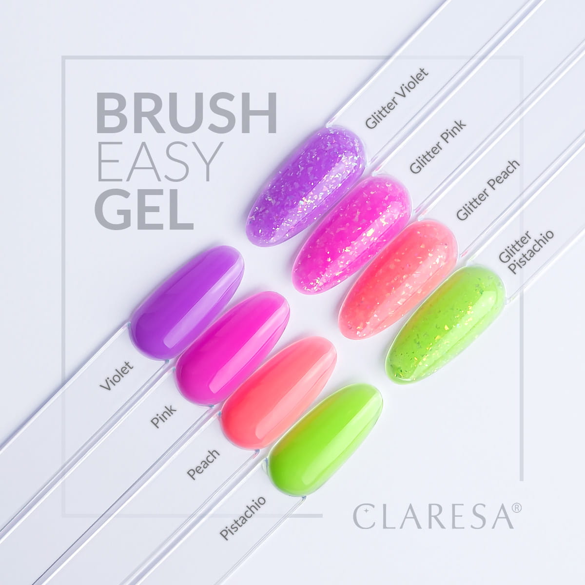 CLARESA UV/LED Brush Easy Gel 5g - Glitter Pistachio