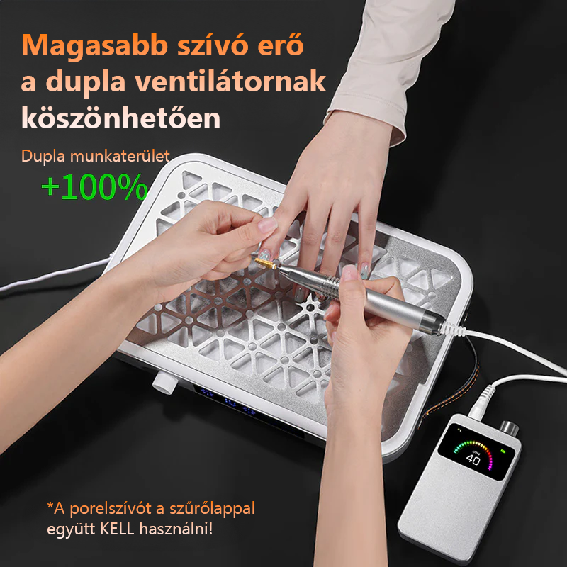 Duplaventillátoros asztali porelszívó - 48 W