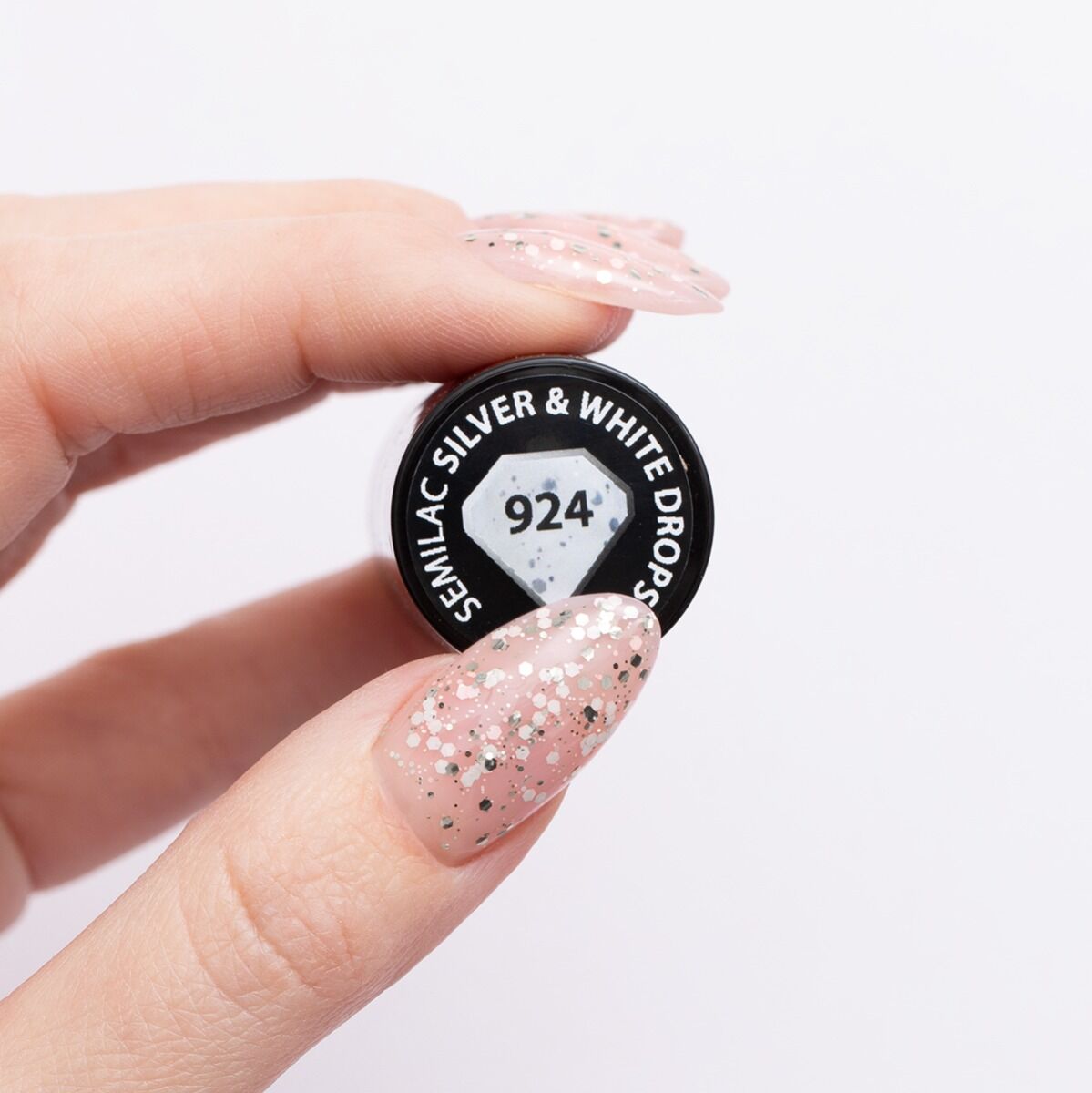 SEMILAC UV/LED Gél Lakk 7ml - 924 - Silver & White Drops