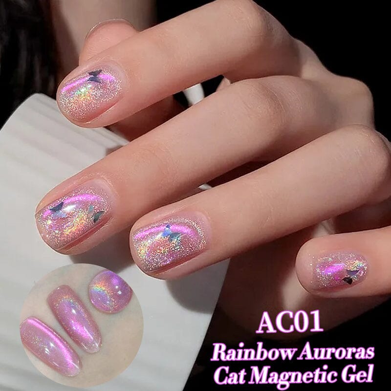 BORN PRETTY Rainbow Aurora Cat Magnetic UV/LED gél lakk 10 ml - RA01