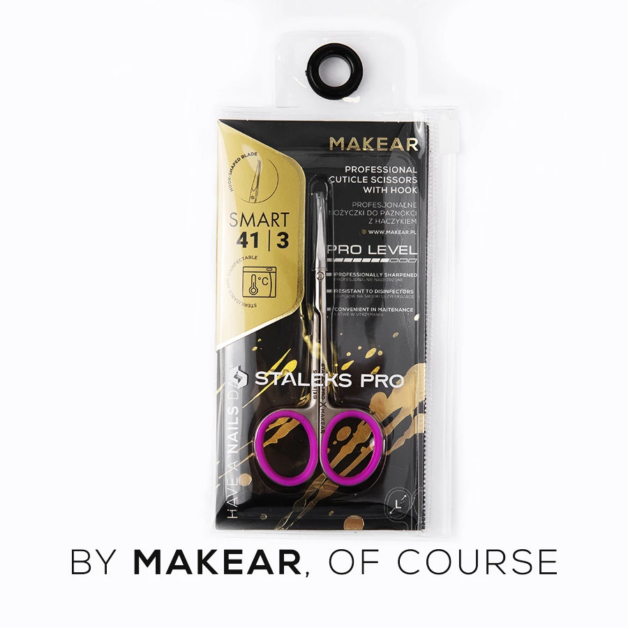 MAKEAR x STALEKS PRO – SMART 41 | Professzionális bőrvágó olló hajlított pengével