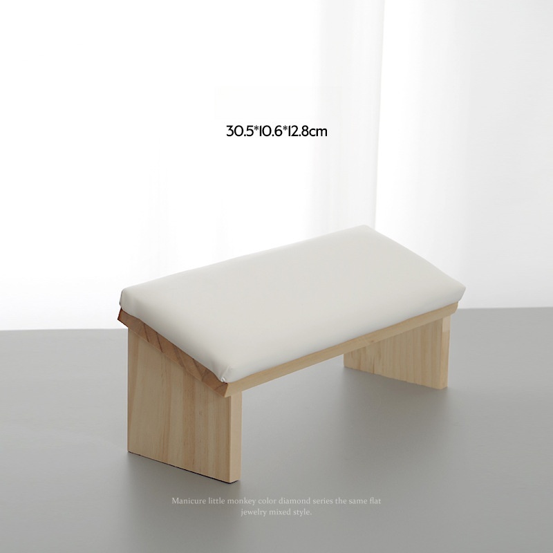 Professzionális kéztámasz - fehér műbőr fa lábbal