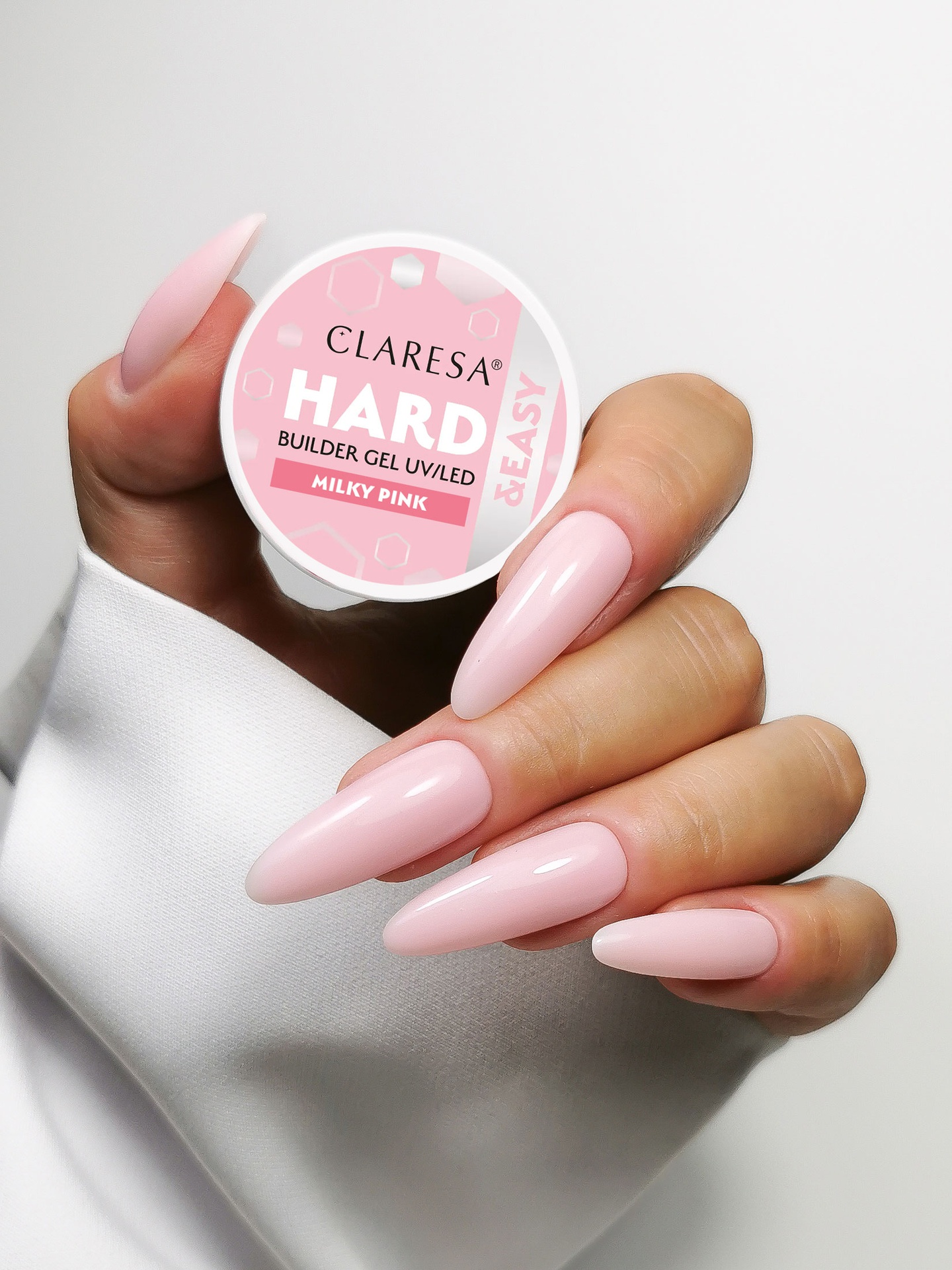 CLARESA Hard&Easy Builder Gél 12g - Milky Pink
