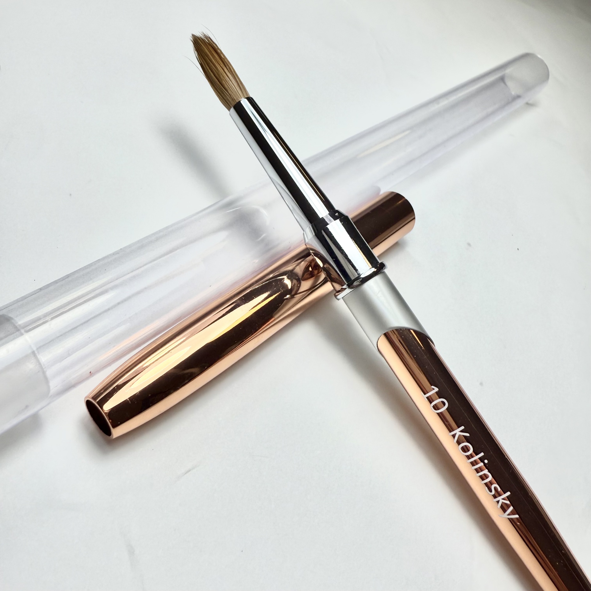 Prémium 100% Kolinsky porcelán ecset #10 Rosegold