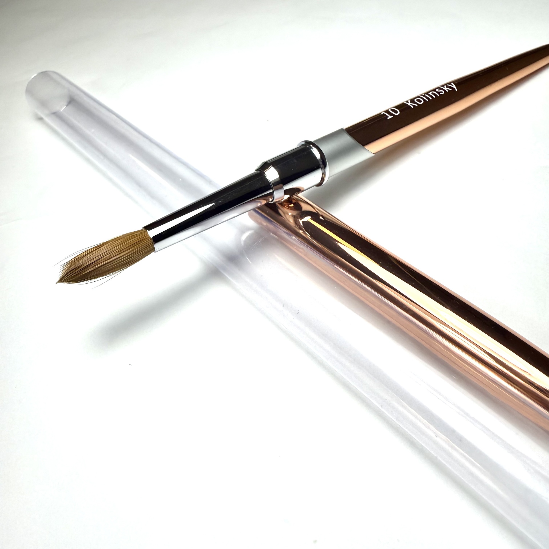 Prémium 100% Kolinsky porcelán ecset #10 Rosegold