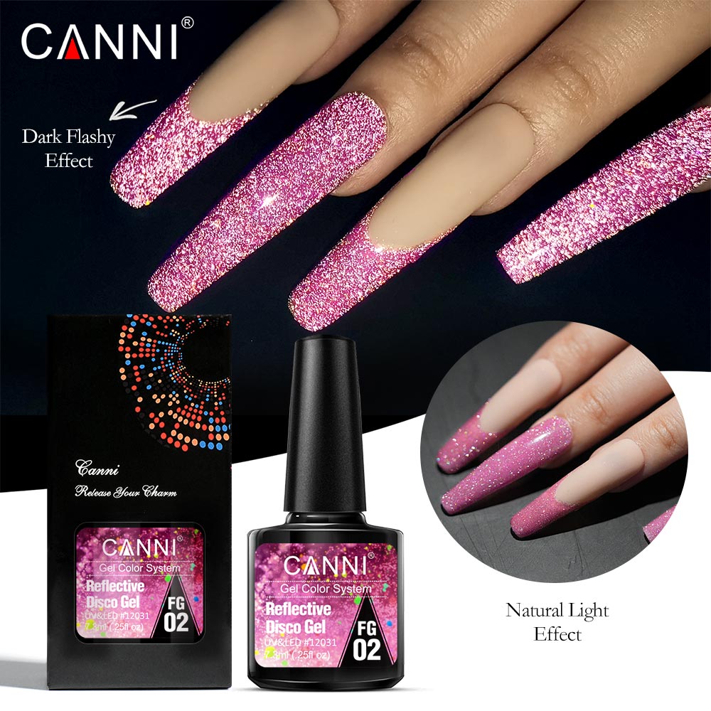 CANNI UV/LED Reflective Disco gél lakk 7.3 ml - FG02