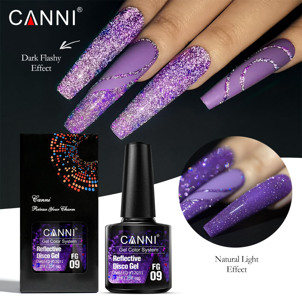 CANNI UV/LED Reflective Disco gél lakk 7.3 ml - FG09
