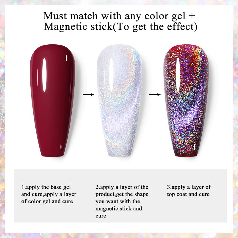 Born Pretty Rainbow Cat Eye UV/LED effekt gél lakk - 10ml