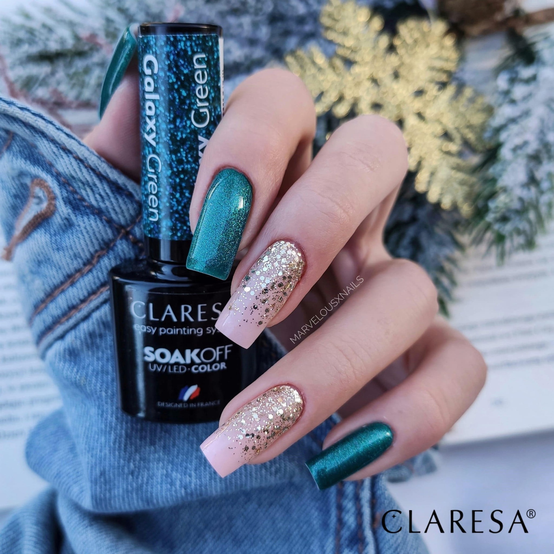 CLARESA UV/LED gél lakk 5g - Galaxy Green