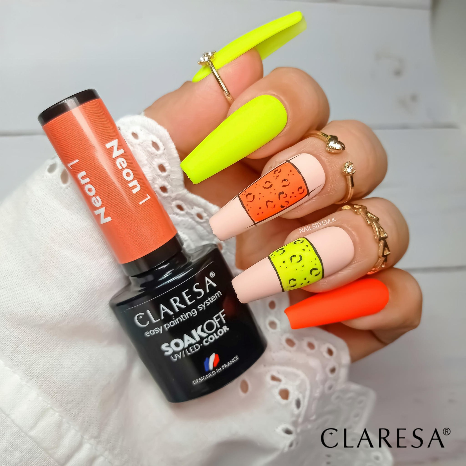 CLARESA UV/LED gél lakk 5g - NEON 3