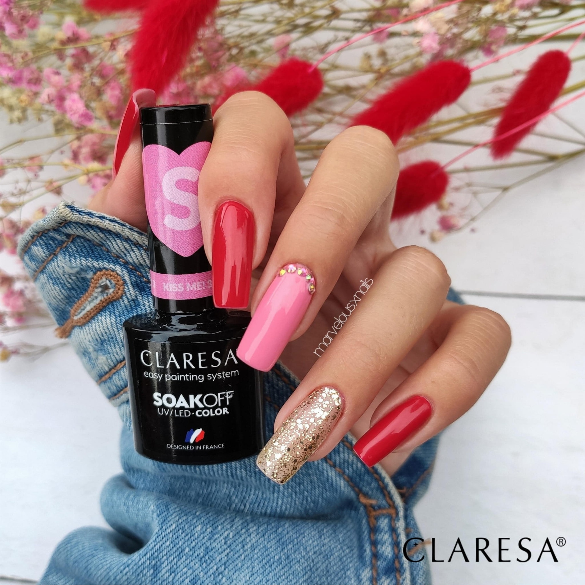 CLARESA UV/LED gél lakk 5g -  Kiss Me! 3