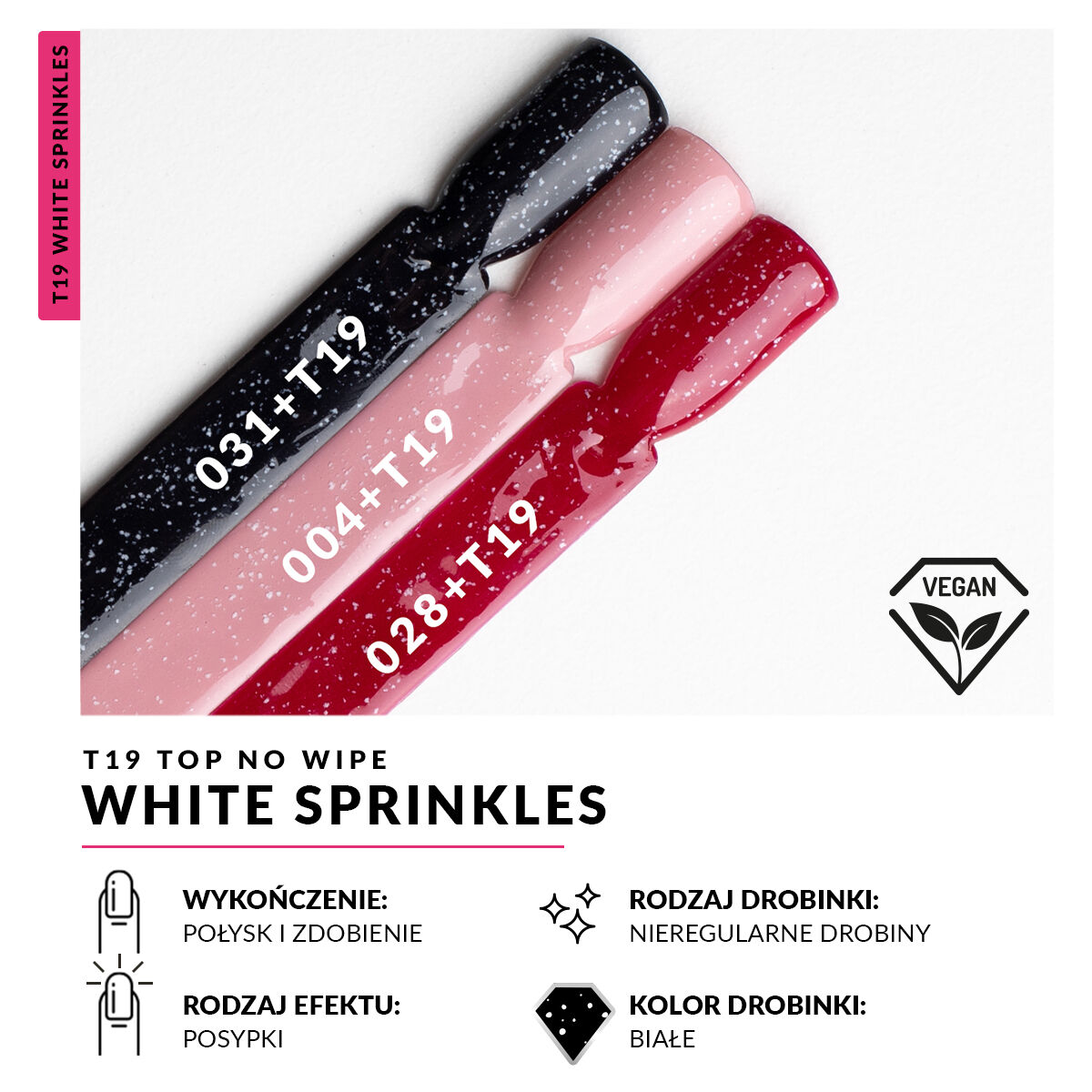 SEMILAC TOP - fixálásmentes White Sprinkles No.T19 7ML