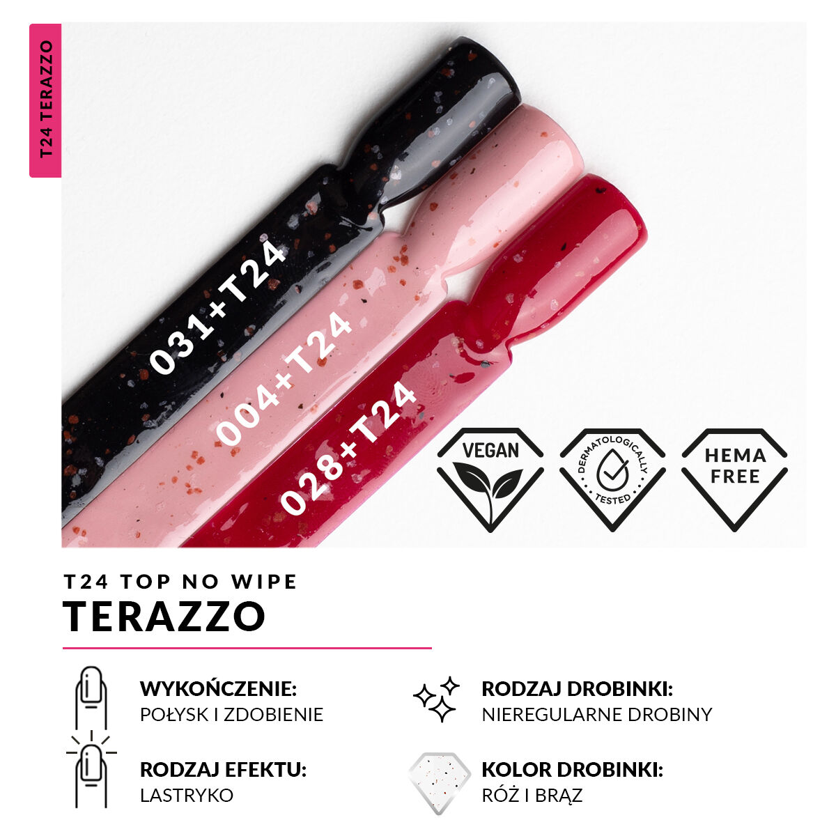 SEMILAC TOP - HEMA FREE - fixálásmentes Terrazzo No.T24 7ML