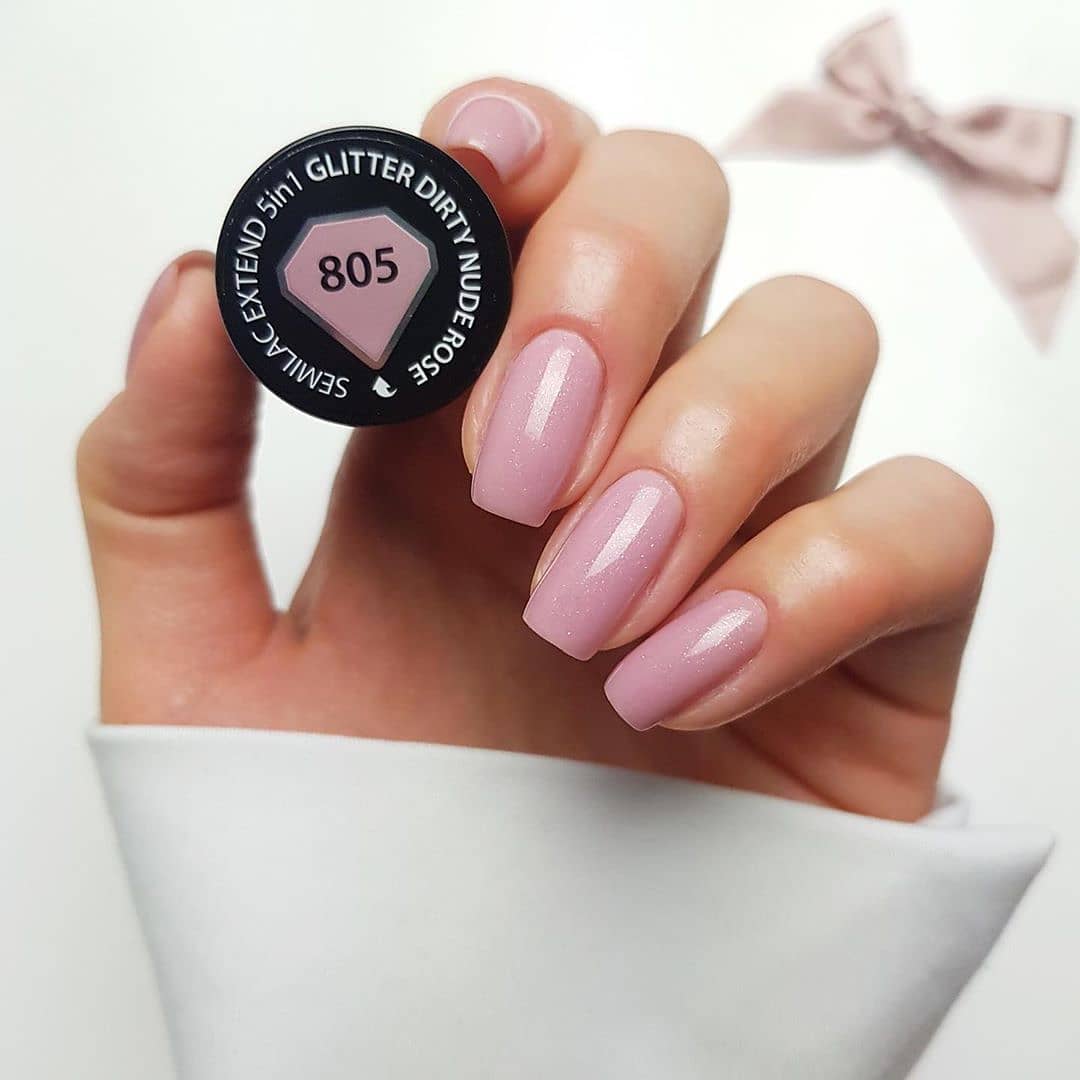 SEMILAC Vitamin Extend 5in1 - 7 ml - No. 805 Glitter Dirty Nude Rose