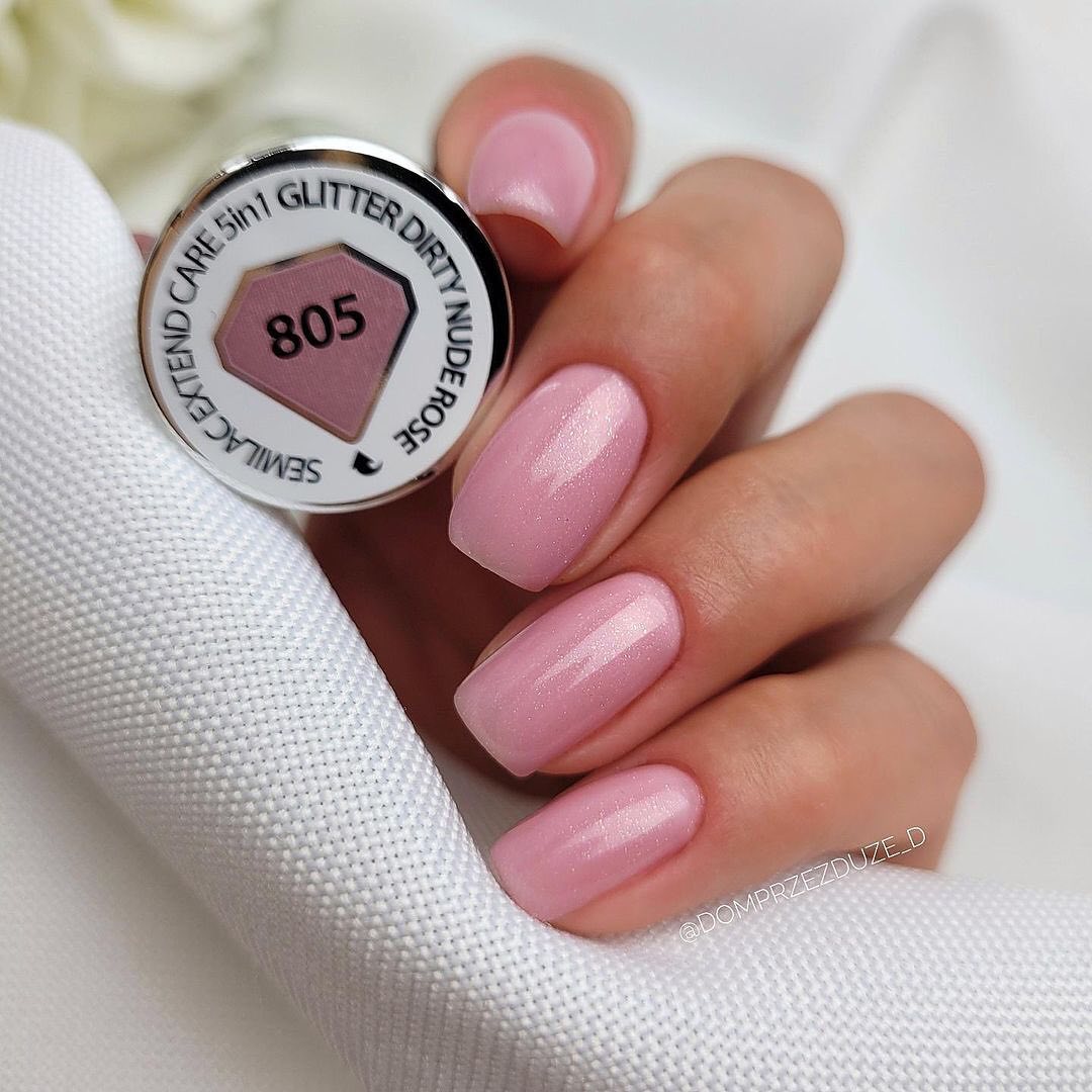 SEMILAC Extend 5in1 - 7 ml - No. 805 Glitter Dirty Nude Rose