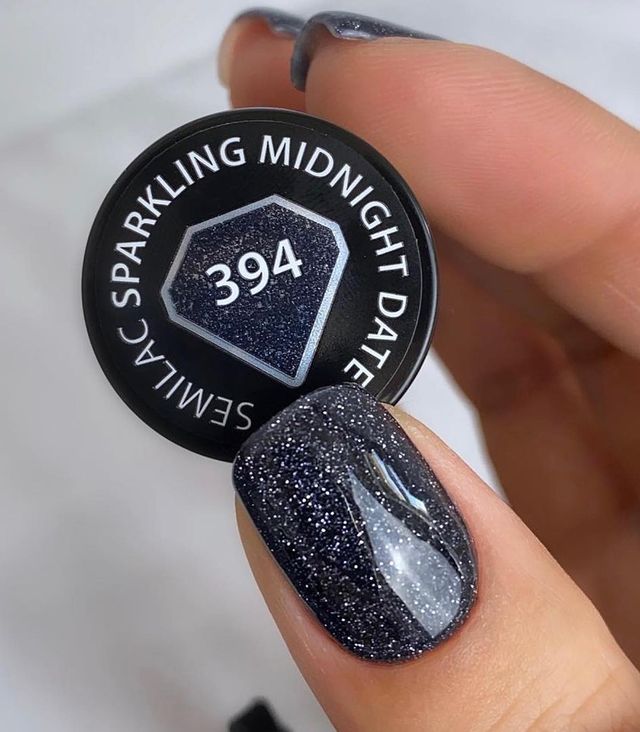 SEMILAC UV/LED Gél Lakk 7ml - 394 - HEMA FREE - Sparkling Midnight Date