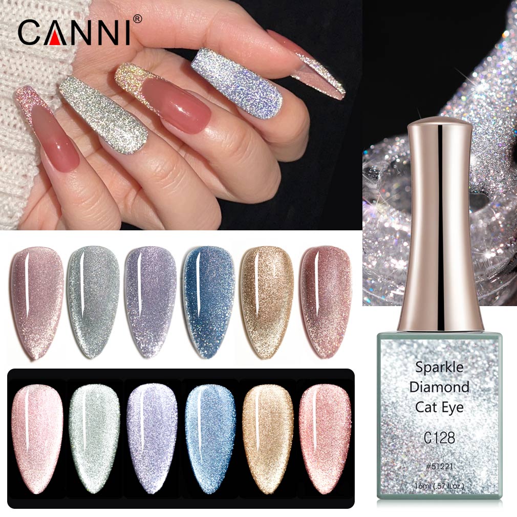 CANNI Sparkle Diamond Cat Eye UV/LED gél lakk 16 ml No.C128